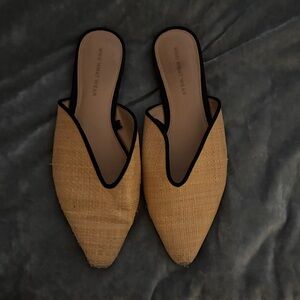 Who What Wear Beige and Black Mules